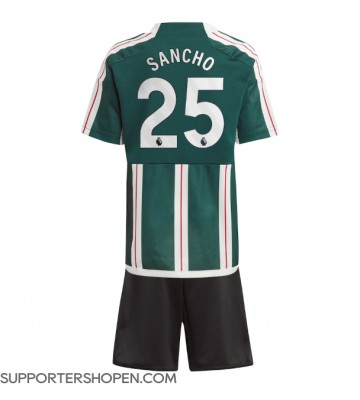 Manchester United Jadon Sancho #25 Bortatröja Barn 2023-24 Kortärmad (+ korta byxor)
